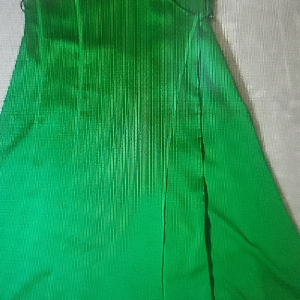Banana Republic Green Wrap Midi Silk Sleeveless Dress NWT - Picture 5 of 11